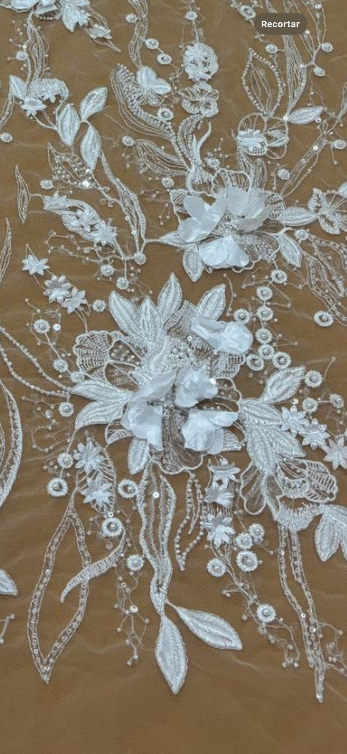 Renda Floral 3D Bordada Barcelona off